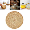 Pikkukuva 2 / 5: 1/2/3/5 Rattan Asetusalusta Luovaan Paksuun Khaki Lehtimuotoon Light Brown 20x2cm 1Set