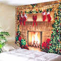 Miniatyrbillede 5 af 5: Jule Gobelin Pejs Xmas Væg Gobelin Træstrømpe Gaveæske Gobelin
