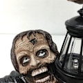 Pikkukuva 10 / 10: Zombie-hartsi patsas, henkilökohtainen käsintehty käsityö Halloween-koriste kotipuutarhan koristeluun Zombies