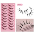 Miniatyrbild 7 av 11: Clear-and lösögonfransar Cat-Eyes Wispy Natural Faux Mink Fransar Lätt volym Korta falska ögonfransar Manga Fransar B