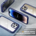 Miniatyrbild 7 av 8: Miracase Glass Series Designad för iPhone 14 Pro Max Case 6,7 tum, [2023 Upgrade] Bumper Case med inbyggd 9H härdat glas Scr Gem Blue