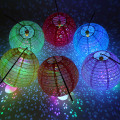 Miniatyrbillede 6 af 11: Udhulet lanterne Vandtæt lanterne Forårsfestival Lanterne Bærbar LED-lysende runde melonlanterner til festivaler Orange - 30CM