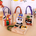 Miniatyrbillede 4 af 7: Halloween Canvas Stoffposer, Børne Canvas Trick or Treat-poser, Goodiebags, Slikpose til Fest, Halloween Party Favor Poser, 4-pak