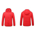 Miniatyrbillede 2 af 3: Opvarmet jakke Vinter udendørs varm Elektrisk opvarmet jakke 8 opvarmede zoner for at holde varmen Red 2XL