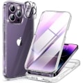 Miniatyrbild 1 av 6: Miracase Glass Series Designad för iPhone 14 Pro Max Case 6,7 tum, [2023 Upgrade] Bumper Case med inbyggd 9H härdat glas Scr Clear Glitter