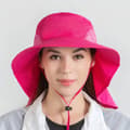 Rosarød solhatt Unisex bred brem pustende og vindtett Safar