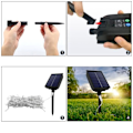 Miniatyrbillede 3 af 4: AUFUN Udendørs Solcelle Lysstreng, 10M 400 LED Solcelle Lysstreng med fjernbetjening 8 tilstande til juledekoration