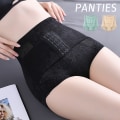 Miniatyrbild 2 av 4: Mid waist buken trosor för kvinnor hög elasticitet rupa lyfta Shapewear trosor black m