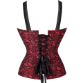 Miniatyrbilde 3 av 5: Korsetter for kvinner Overbust Bustier Topp Gotisk Sexy Skulder Red 2928 M