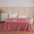 Miniatyrbillede 5 af 7: Pure-Color Hvedeaks Mønster Plys Tæppe Foldbart Hold Varmt Hyggeligt Tæppe Til Sovesofa Pink 50*70cm