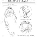 Miniatyrbillede 2 af 5: Elf Ear Cuffs Håndlavede Clip-on øreringe Håndlavet Udhulet Blad Perle