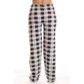 Miniatyrbilde 3 av 4: Pyjamasbukser for kvinner med lommer, myke flanellrutete pyjamasbukser for kvinner CNR black M