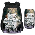 Miniatyrbild 1 av 4: Football Star Skolväska Neymar/Messi/Mbappe2 Set (Skolväska + Case) white 41cm
