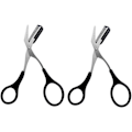 Miniatyrbillede 1 af 5: 2 ST Øjenbrynstrimmersaks med kam Øjenvippeformende Cutter Shaper Beauty Tool (sort)