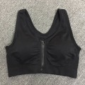 Miniatyrbild 9 av 11: Kvinnor Sport-BH High Impact Front Fäst Dragkedja Trådlös Post Surgery Support Tränings-BH Full täckning Löp-BH Black XL