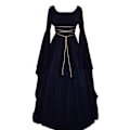 Pikkukuva 1 / 7: Halloween Keskiaikainen Pitkä Maksimekko Goottilainen Cosplay-asu violetti navy blue