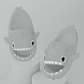 Miniatyrbilde 2 av 3: Shark Tøfler Sklisikre dusj Badesko Myke sommersandaler for jenter og gutter New_h grey 38 39