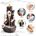 Miniatyrbillede 4 af 10: Kreativt malet kranie backflow røgelse halloween aromaterapi