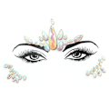 Miniatyrbild 1 av 5: Face Gems, 1 bit Rhinestone Face Sticker, Självhäftande ansikte style 1
