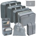 Miniatyrbild 1 av 5: 9 set packningskuber Bagagepackningsorganisatorer för resetillbehör grey
