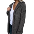 Miniatyrbild 1 av 3: Damrock Cardigan Fleece Hoodie Tunn Lös Jacka Mörkgrå M
