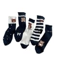#10 par barnstrumpor, korallfleece spets, mellanhöga strumpor#