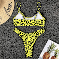 Miniatyrbild 3 av 4: Dam Leopard Bikini Set Strappy Bandeau Baddräkt Badkläder Green M