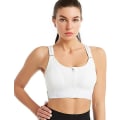 High Impact Sports Bra For Women,zipper Front Running Yoga Bra With  Adjustable Straps-G White 5XL aab9, White, 5XL