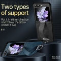 Miniatyrbild 1 av 5: Z Flip 5 Case, tunt Pu Läder Ring Stand Case För Samsung Galaxy Z Flip 5 Med handremshållare Blue
