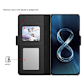 Miniatyrbild 3 av 5: För Asus Rog Phone 5 Spegelfunktion Magnetisk stängning Pu Läder Phone case Folio Flip Stand Korthållare Cover Black