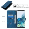 Miniatyrbild 3 av 5: För Samsung Galaxy S20 Phone case i präglat läder med hudkänsla (blå) null none