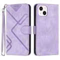 Miniatyrbild 1 av 5: Line Pattern PU case för iPhone 15 Plus Light purple
