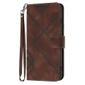 Miniatyrbild 2 av 5: Line Pattern PU case för iPhone 15 Pro Brown