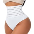 Miniatyrbild 1 av 5: String Gainant Femme Culotte Gainante Thong Gaine Amincissante Taille Haute Trosa Invisible Minceur Ventre Plat Culotte Sculptante Shapewear White M