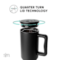 Miniatyrbild 4 av 5: Enkel modern 40 oz tumlare med handtag och halmlock | Isolerad återanvändbar vattenflaska resemugg i rostfritt stål Iskaffe Mugg | Present Fo null none