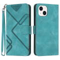 Miniatyrbild 1 av 5: Line Pattern PU case för iPhone 15 Light blue