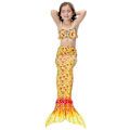 Miniatyrbild 1 av 2: Barn Flickor Mermaid Tail Bikini Set Baddräkt Badkläder Simdräkt Yellow 9-10 Years