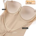 Miniatyrbild 4 av 5: Rygglös Body Shaper för kvinnor Push Up BH Låg rygg String Bodysuit Nude L