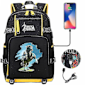 Miniatyrbild 4 av 4: Zelda Breath Of The Wild Eye Game USB ryggsäck - Cosplay skolväska för Botw-fans - Unisex bärbar väska för resor och spel, perfekt för stud 9