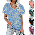 Miniatyrbild 1 av 3: 2023 kortärmad t-shirt för kvinnor Casual lös rund halsad topp Mode som andas sommarkläder Nytt Black M
