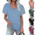 Miniatyrbild 1 av 3: 2023 kortärmad t-shirt för kvinnor Casual lös rund halsad topp Mode som andas sommarkläder Nytt Green M