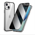 Miniatyrbild 1 av 5: Privacy Magnetic Case För Iphone 15 Pro, Anti Peeping Dubbelsidigt härdat glas Phone case Magnetisk Adsorption silver