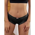 Miniatyrbild 2 av 3: Kvinnor Blommor Spets Underkläder Criss Cross Seamless Bikinitromsa S-3xl M