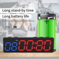 Miniatyrbild 3 av 5: Träningsklocka med batteri, portabel minigymtimer med inbyggd magnet för hemmagym, programmerbar nedräknings-/upptimer Black none