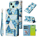 Miniatyrbild 1 av 5: Marble Bronzing Läder Phone case för iPhone 15 Blue