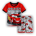 Miniatyrbild 1 av 2: Barn Marvel Dc Superhjältekläder Sommar Kortärmad T-shirt Shorts Pyjamas Set Sovkläder Lightning McQueen 3-4 Years