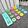 Miniatyrbild 3 av 5: Träleksak tidig inlärning Geometrisk intelligens Board Shape Intellectual Brain Game null none