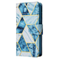 Miniatyrbild 2 av 5: Marble Bronzing Läder Phone case för iPhone 15 Blue