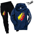 Miniatyrbild 1 av 3: Prestonplayz Hoodie + Casual Sportbyxor Set för Barn Light blue 170cm