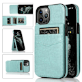 Miniatyrbild 1 av 5: Flip Premium Läder Magnetlås Heavy Duty Case För Iphone 15 Pro Max/15 Ultra Med Kickstand Green